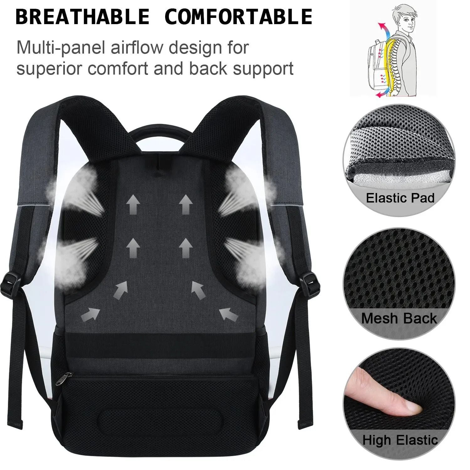 Men Travel Backpack Waterproof Large Capacity Laptop Camera Bag 5