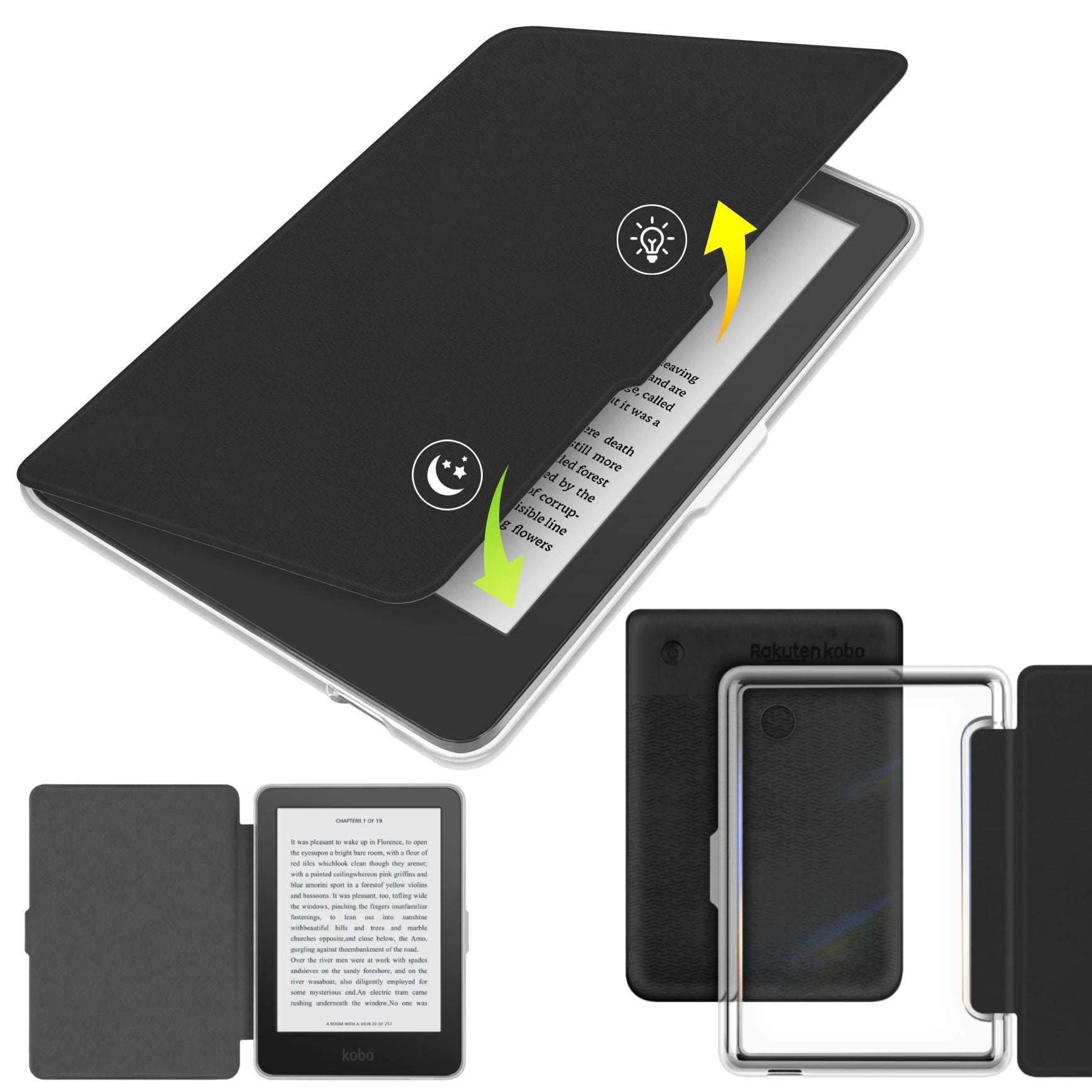 Kobo Clara BW Case With Screen Protector Auto Sleep Leather Magnetic Cover 1
