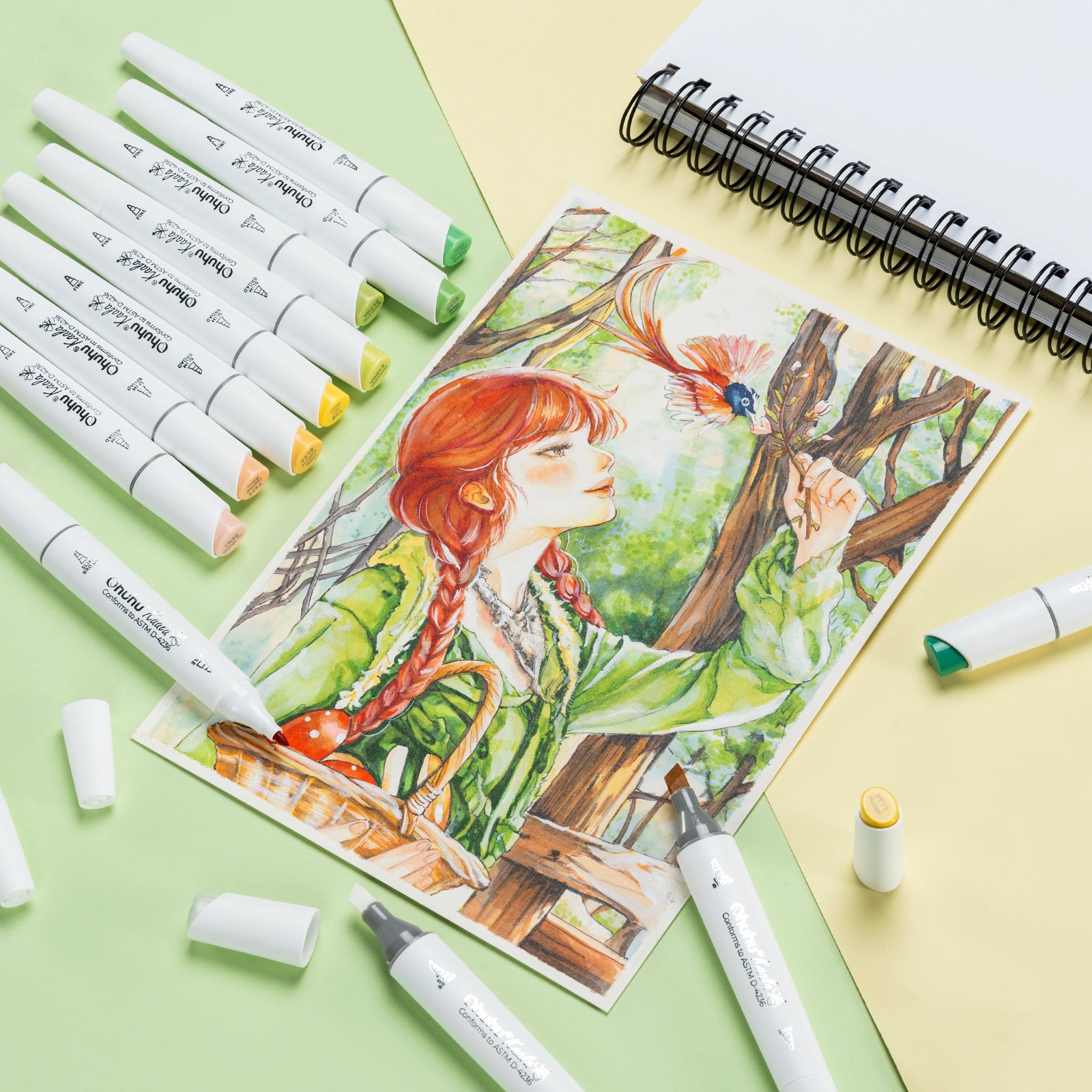 Ohuhu Kaala Alcohol Art Markers Dual Tip Refillable Marker Pen Set For Sketching Manga Drawing  Sch 1