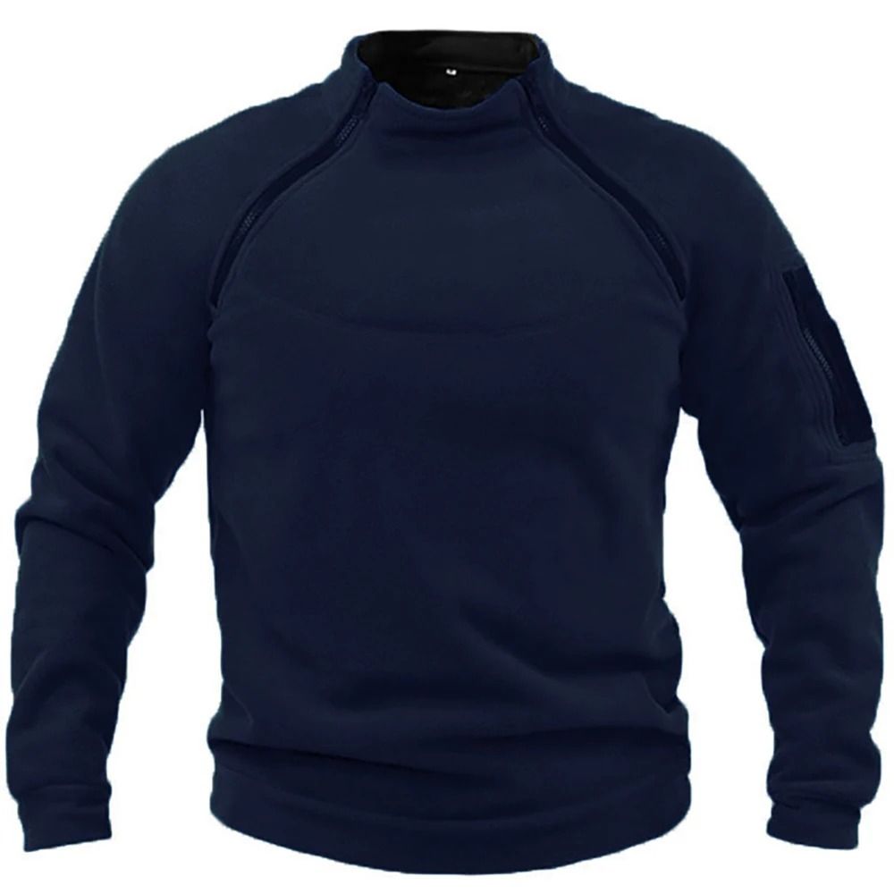 Men Tactical Outdoor Fleece Jacket Warm Windproof Thermal Hiking Pullover 10