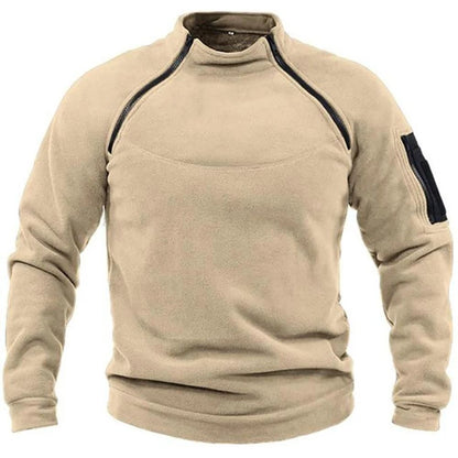 Men Tactical Outdoor Fleece Jacket Warm Windproof Thermal Hiking Pullover 3