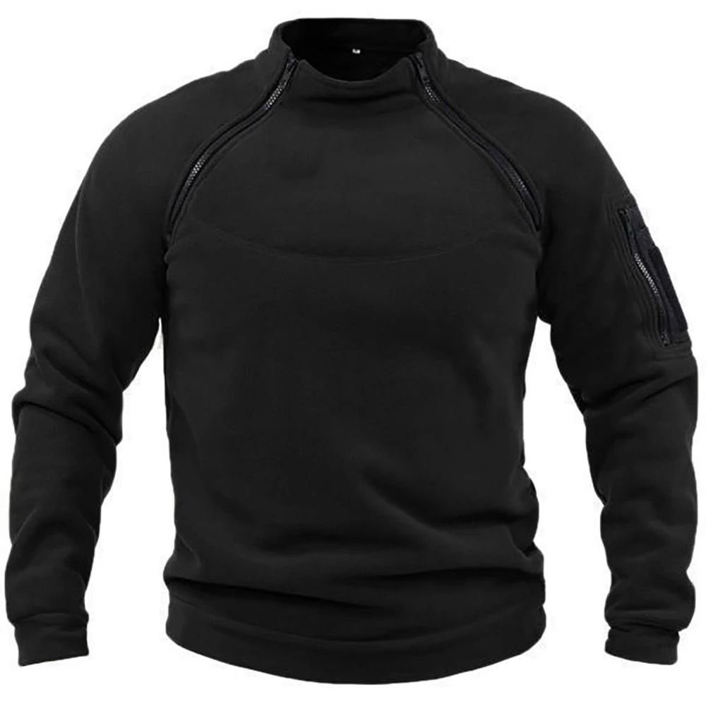 Men Tactical Outdoor Fleece Jacket Warm Windproof Thermal Hiking Pullover 4