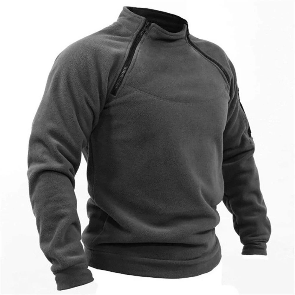 Men Tactical Outdoor Fleece Jacket Warm Windproof Thermal Hiking Pullover 5