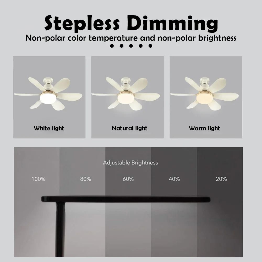 E27 Ceiling Fan Light With Remote Control And Adjustable LED Modes 4