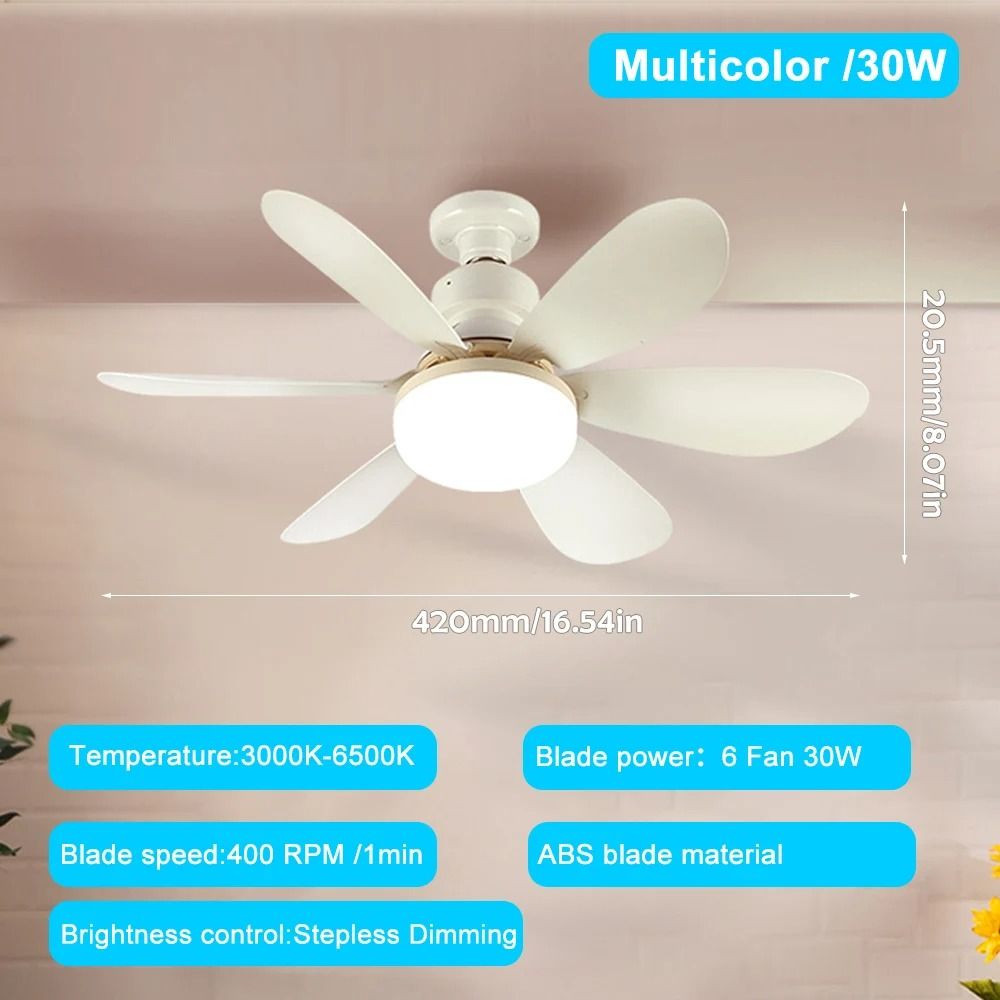 E27 Ceiling Fan Light With Remote Control And Adjustable LED Modes 7