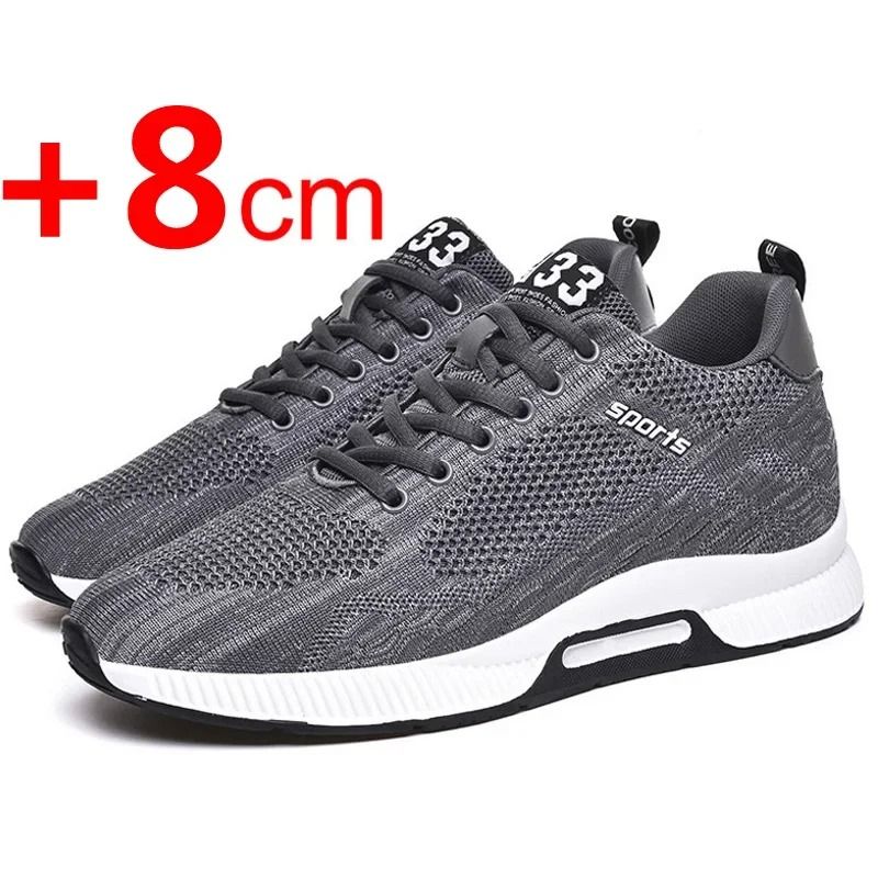 Mens Elevator Sneakers With Hidden Heel Insole Height Increasing Casual Shoes 9