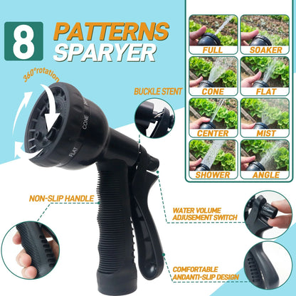 Expandable Garden Hose With Spray Nozzle Lightweight Flexible No Kink 1
