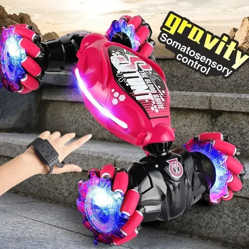4WD Stunt Drift Car Remote Control Gesture Induction LED Twist Toy 4