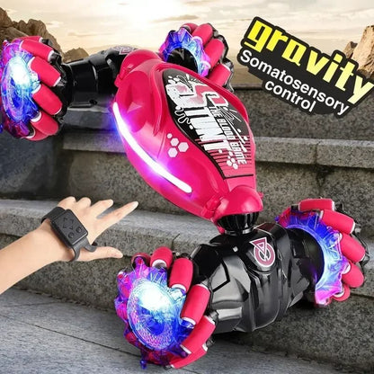 4WD Stunt Drift Car Remote Control Gesture Induction LED Twist Toy 4