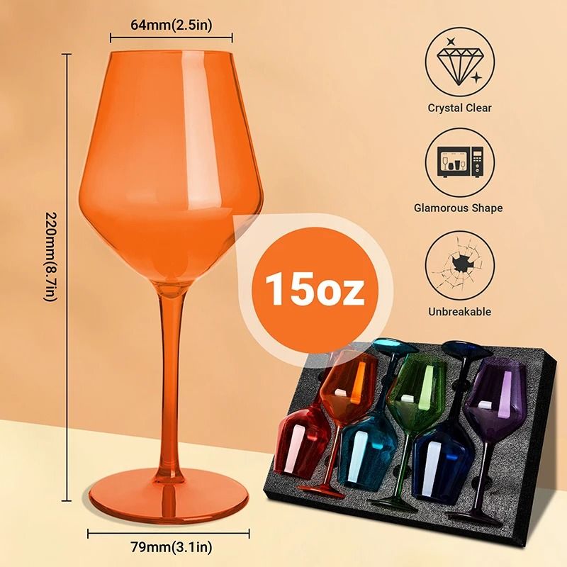 Unbreakable Tritan Wine Glass Set Dishwasher Safe And Reusable 4