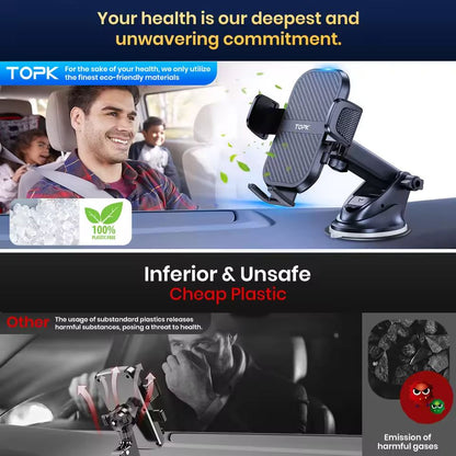 TOPK Car Phone Holder Super Stable Mount For Dashboard Windscreen And Air Vent 8