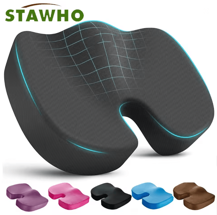 Memory Foam Coccyx Seat Cushion U Shaped Pillow for Office Chair and Car