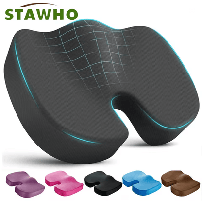 Memory Foam Coccyx Seat Cushion U Shaped Pillow for Office Chair and Car