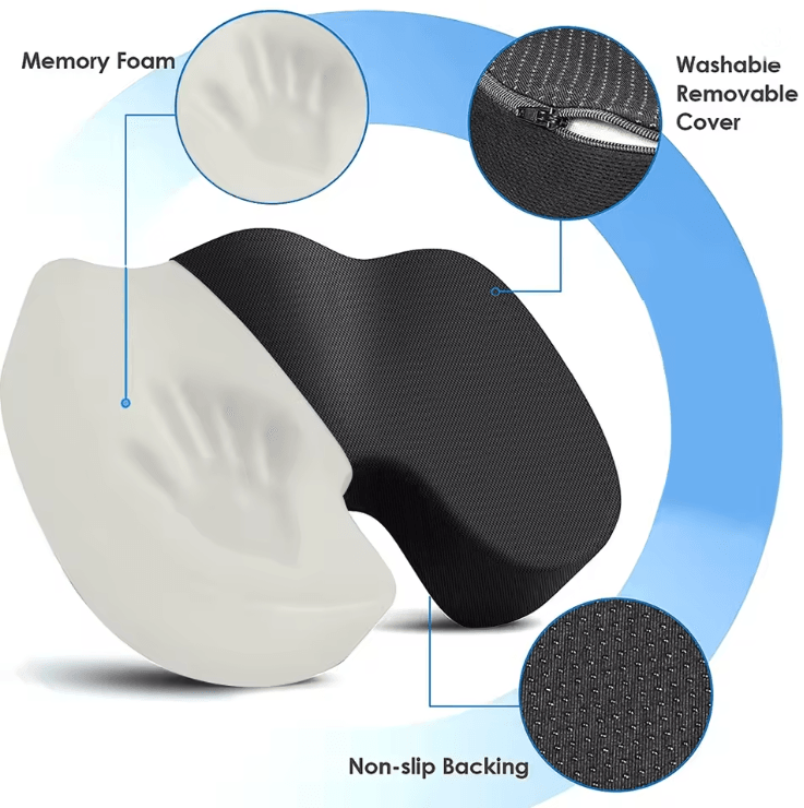 Memory Foam Coccyx Seat Cushion U Shaped Pillow For Office Chair And Car 2