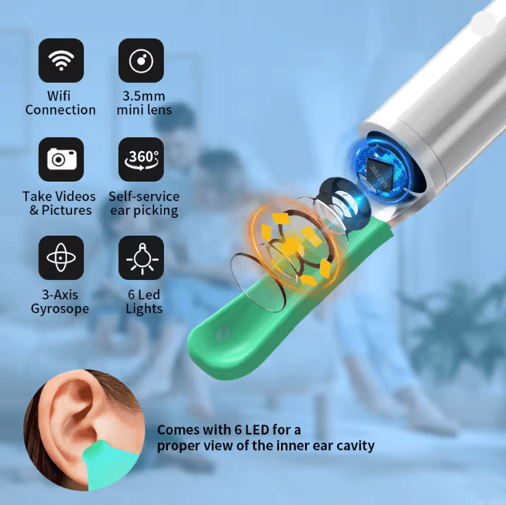Wireless Ear Cleaner With Camera Rechargeable Otoscope Wax Removal Tool 1