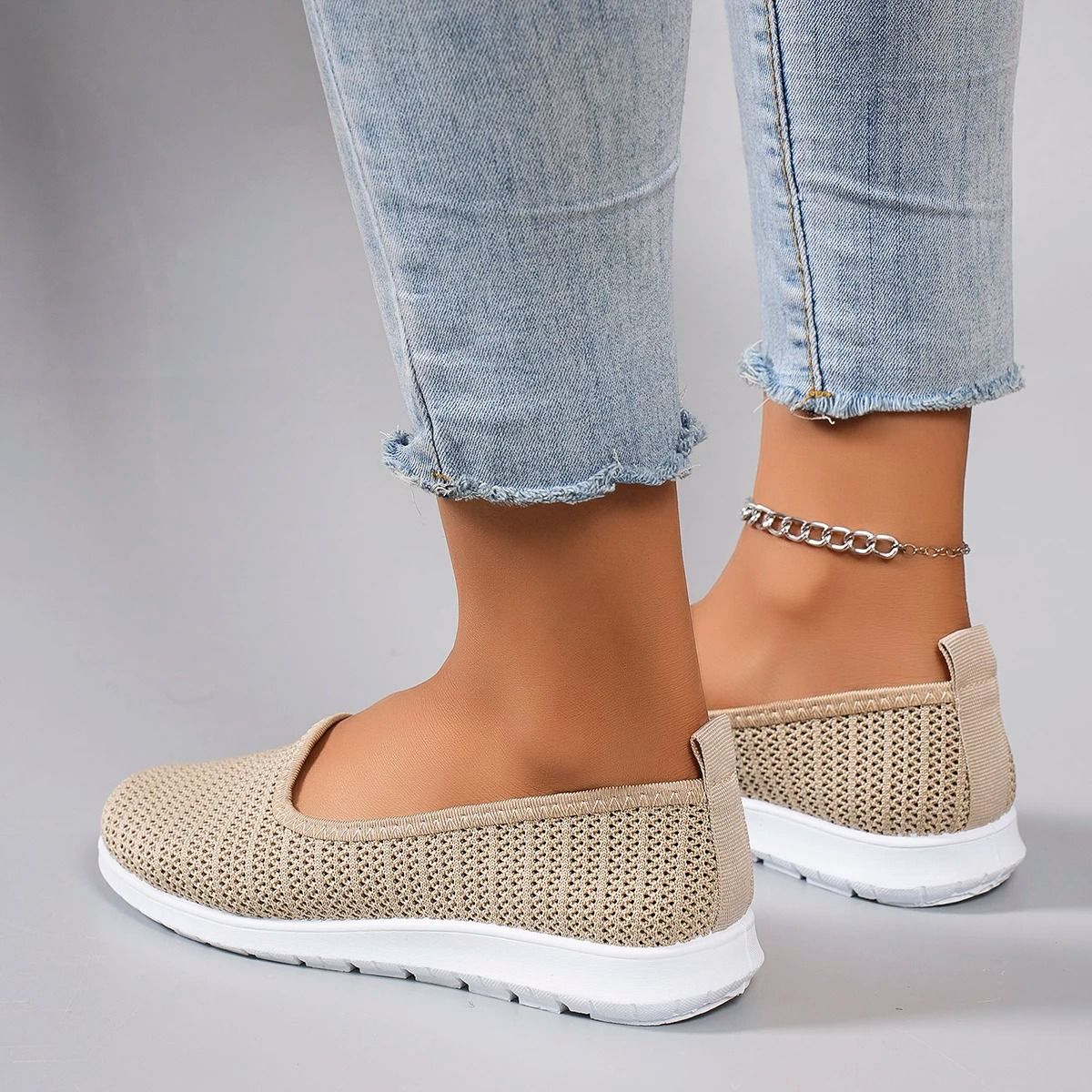 Lightweight Breathable Mesh Flat Shoes For Women Casual Style 4