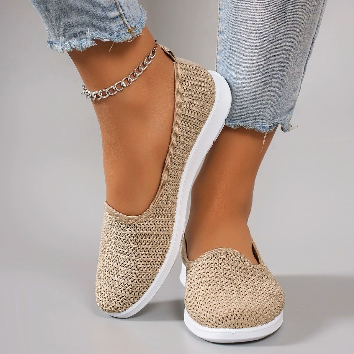 Lightweight Breathable Mesh Flat Shoes For Women Casual Style 5