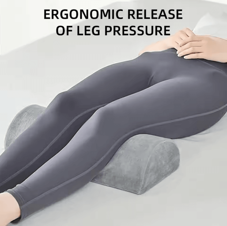 Half Moon Memory Foam Bolster Pillow For Legs Knees Back And Head Support 1