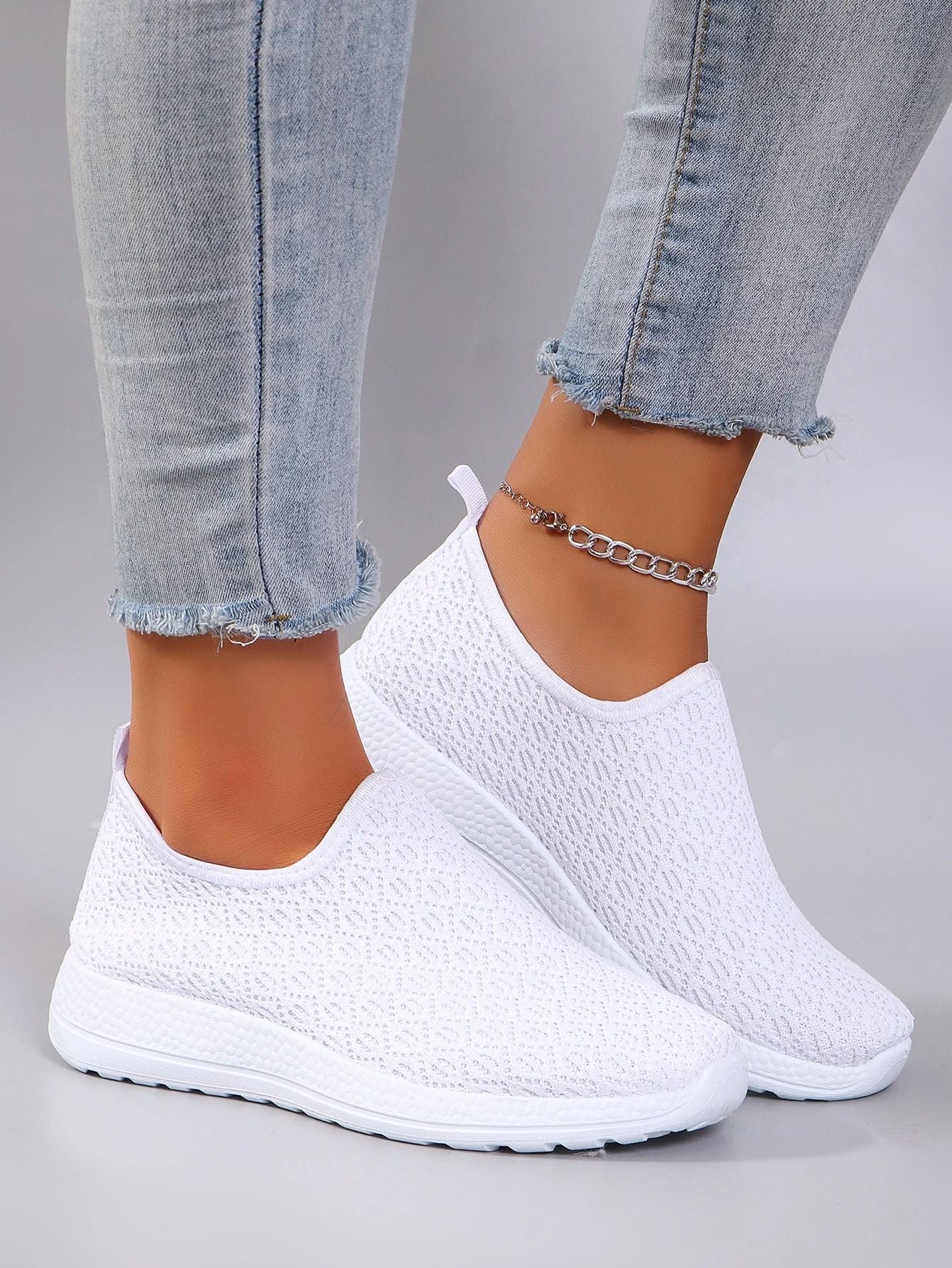Women Summer Mesh Slip On Flats Lightweight Casual Walking Shoes 2