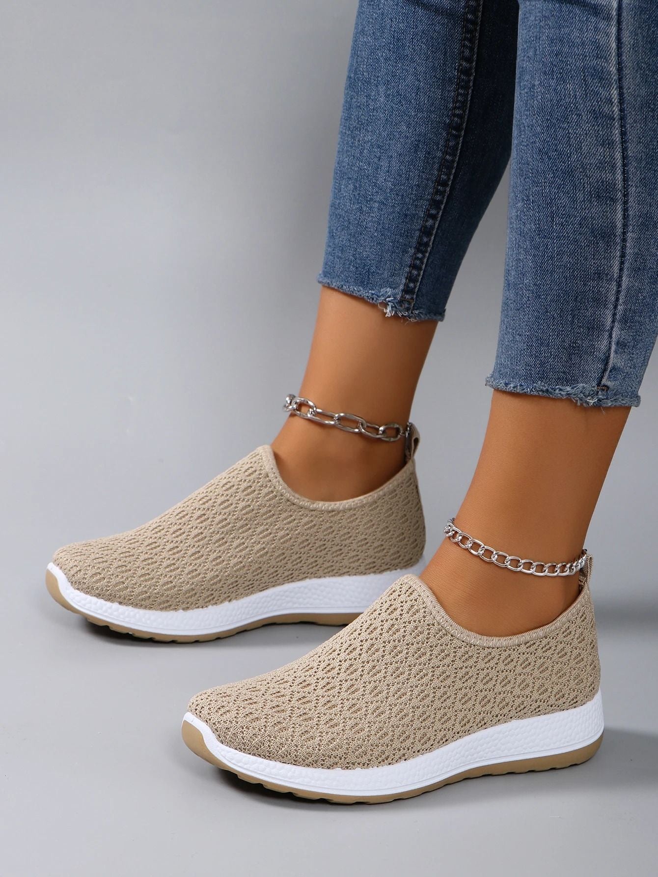 Women Summer Mesh Slip On Flats Lightweight Casual Walking Shoes 4