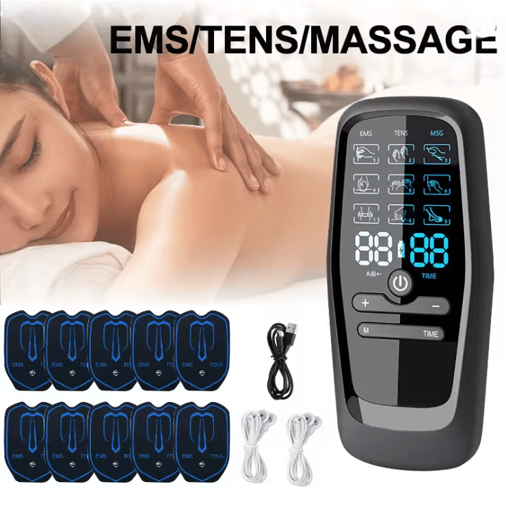 Electric Muscle Stimulator with EMS TENS Therapy for Pain Relief and Massage