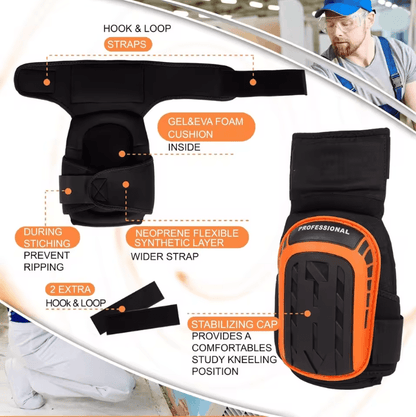 Heavy Duty Knee Pads With Gel Cushion And Anti Slip Straps For Work And Gardening 2