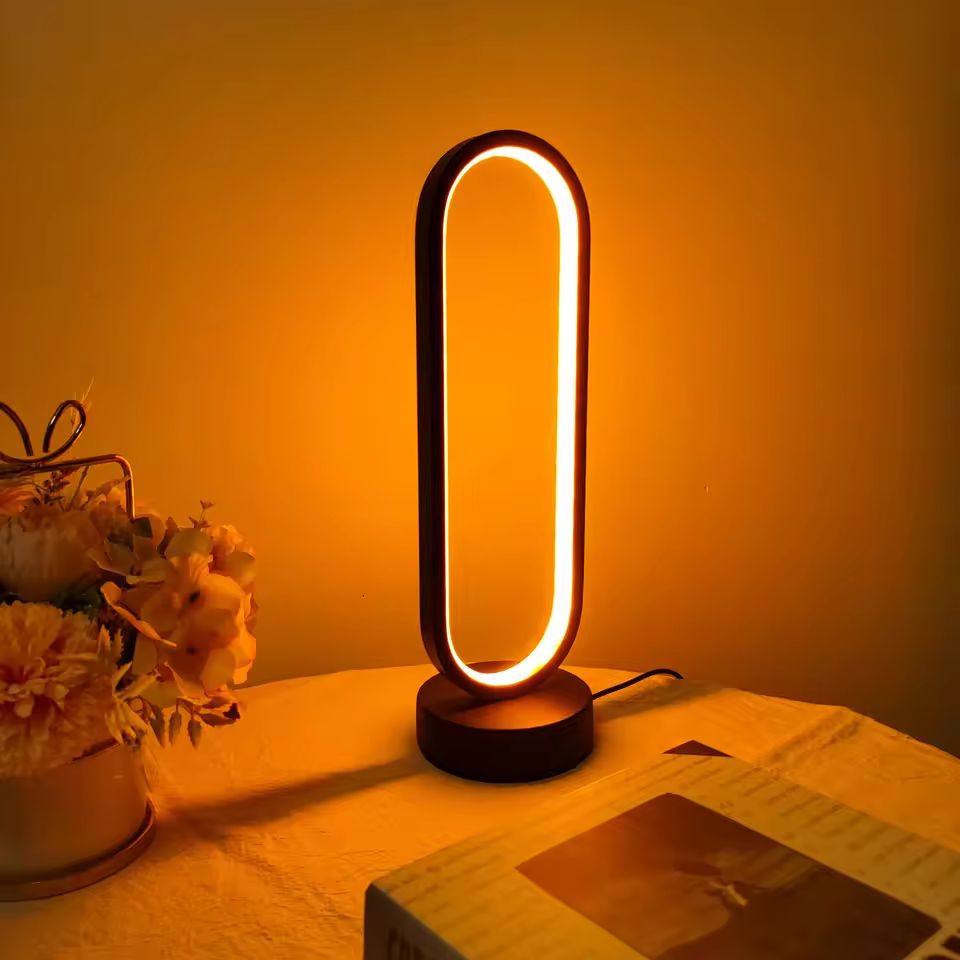 LED Bedside Lamp With Ring Design And Three Color Dimming For Bedroom And Living Room 2