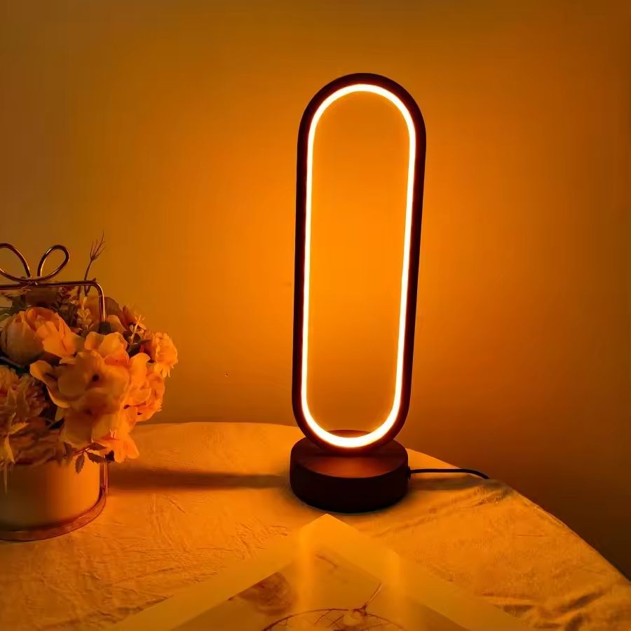 LED Bedside Lamp With Ring Design And Three Color Dimming For Bedroom And Living Room 4
