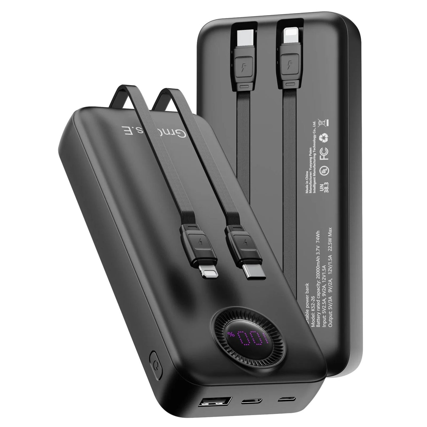 20000mAh Fast Charging Power Bank 22.5W with Multiple Outputs