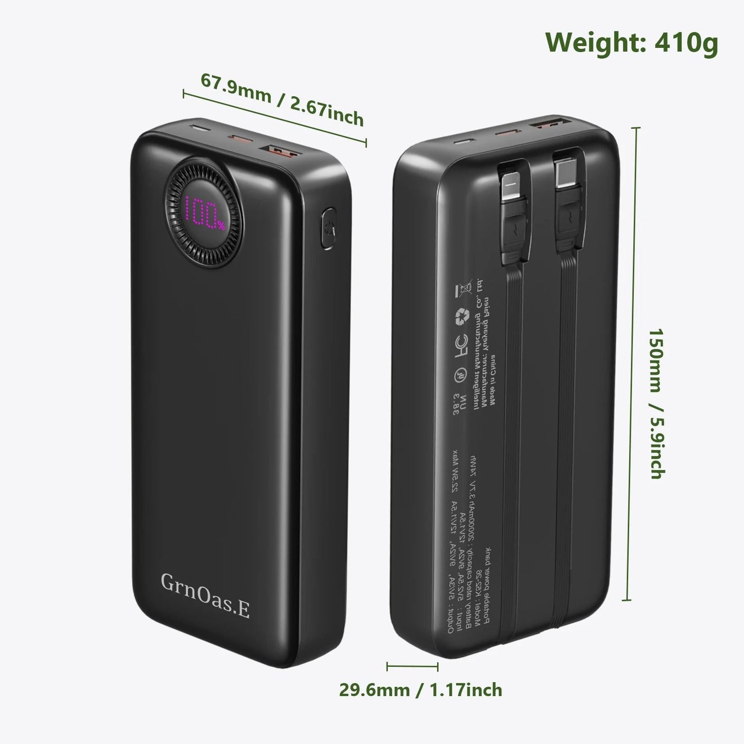 20000mAh Fast Charging Power Bank 225W With Multiple Outputs 1