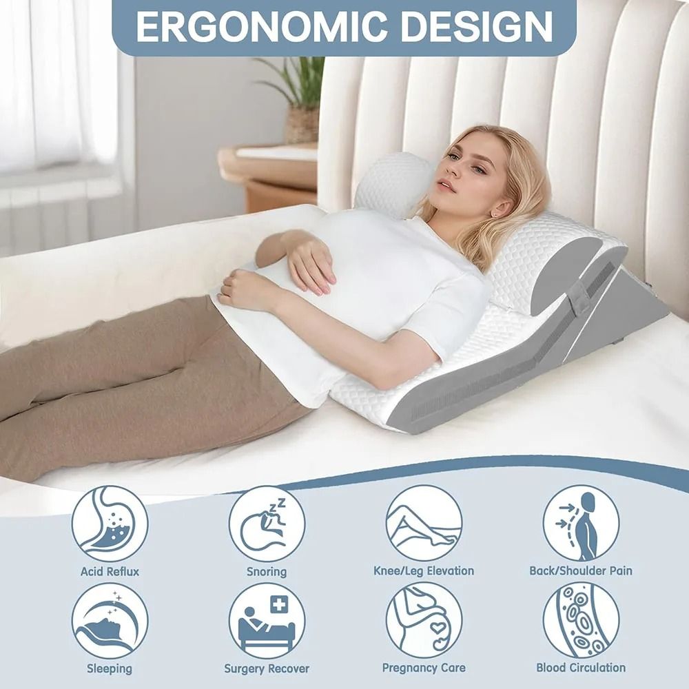 Adjustable Wedge Pillow Set For Sleeping And Back Support 2