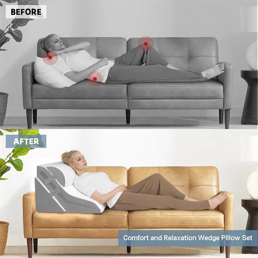 Adjustable Wedge Pillow Set For Sleeping And Back Support 3