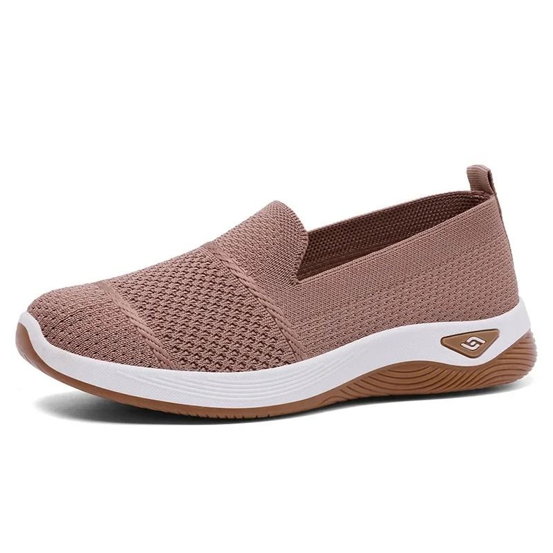Breathable Knitted Wedge Heel Slip On Sneakers For Women 10