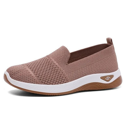Breathable Knitted Wedge Heel Slip On Sneakers For Women 10
