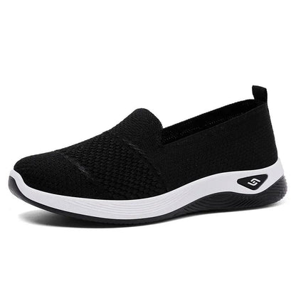 Breathable Knitted Wedge Heel Slip On Sneakers For Women 6