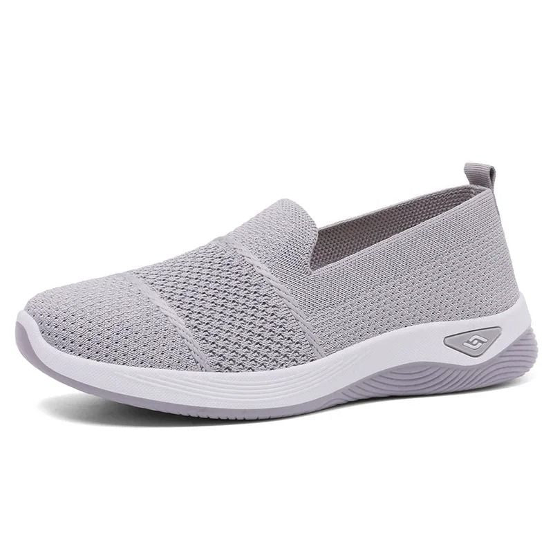 Breathable Knitted Wedge Heel Slip On Sneakers For Women 8