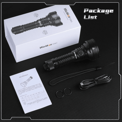 Wurkkos TD01 Rechargeable Tactical Flashlight With 2200 Lumen Output And Long Range Beam 7