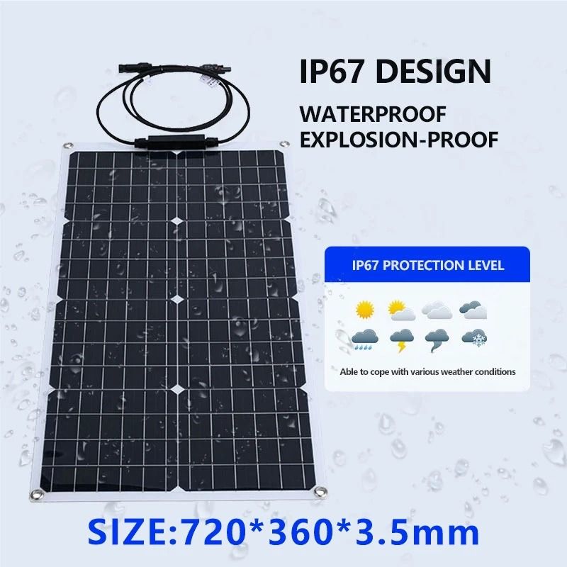 Flexible Solar Panel System With Battery Charger Controller And Inverter Kit 5