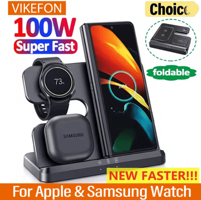 3 in 1 Wireless Charger Stand with Fast Charging Dock for Samsung Devices