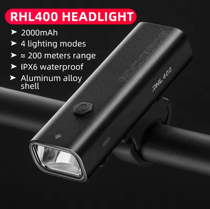 ROCKBROS 600 Lumens USB C Rechargeable Bike Headlight Waterproof LED Cycling Front Lamp 5