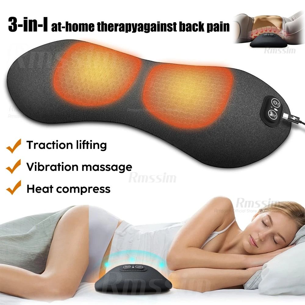 Electric Lumbar Support Pillow With Heat And Vibration Therapy 1