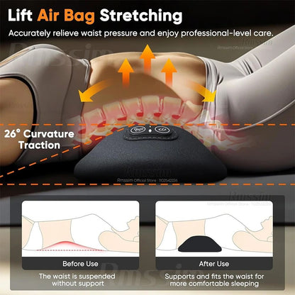 Electric Lumbar Support Pillow With Heat And Vibration Therapy 5