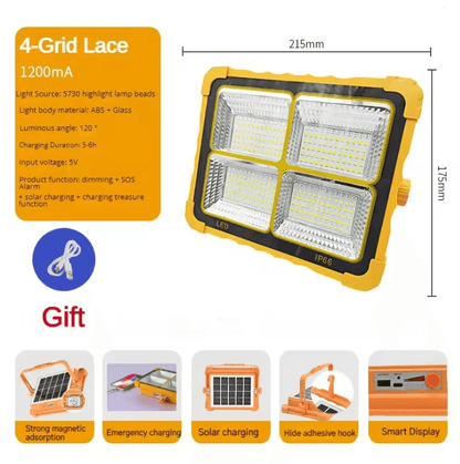 Camping Solar Lantern With 20000 MAh Power Bank Rechargeable LED Tent Light With Magnet Flashlight 3