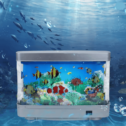 Tropical Fish Tank Lamp Virtual Ocean Night Light Aquarium Decor for Kids and Home