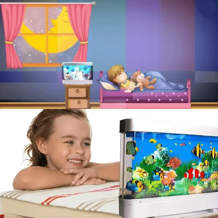 Tropical Fish Tank Lamp Virtual Ocean Night Light Aquarium Decor For Kids And Home 1