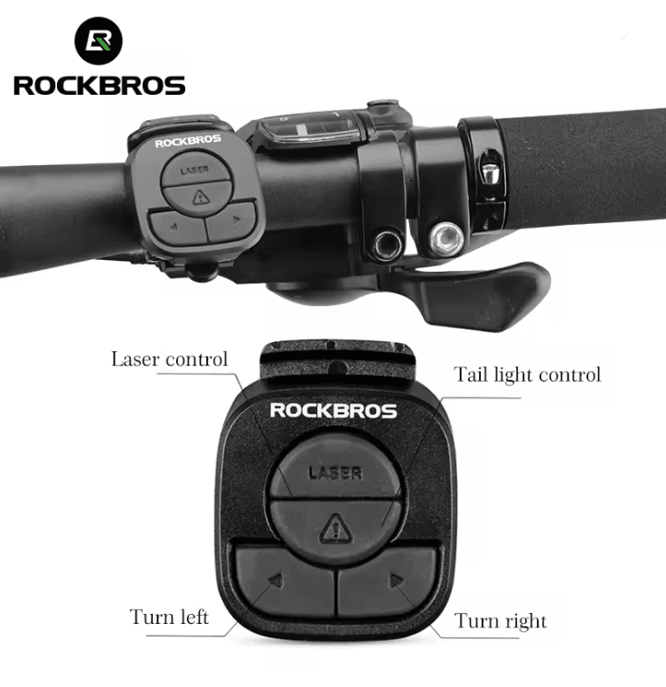 ROCKBROS Wireless Bike Tail Light USB Rechargeable Waterproof Rear Lamp With Remote Turn Signals 2