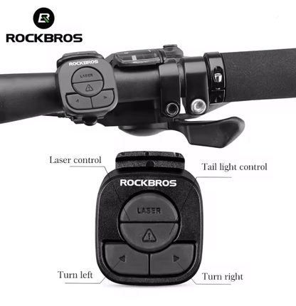 ROCKBROS Wireless Bike Tail Light USB Rechargeable Waterproof Rear Lamp With Remote Turn Signals 2