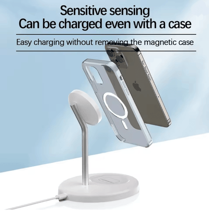 30W Magnetic 2 In 1 Wireless Charger Stand Fast Charging Station For IPhone And AirPods 2
