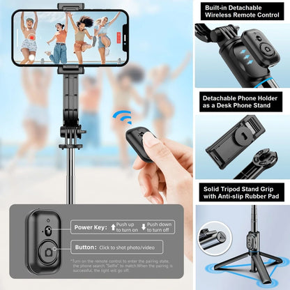 Selfie Stick Tripod With Bluetooth Remote For IPhone And Smartphones Extendable 42 Inch 3