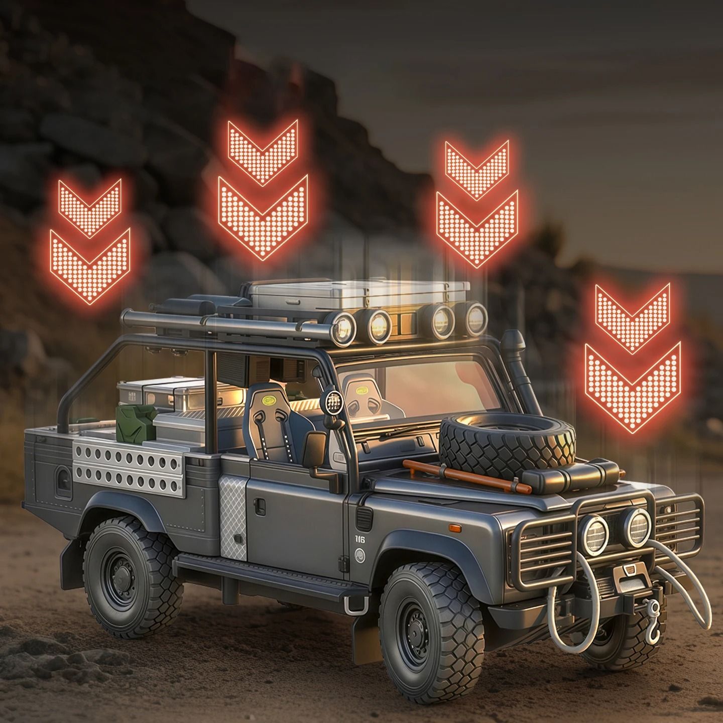 1 24 Land Rover Defender 110 Tomb LE Alloy Car Model With Sound And Light 5
